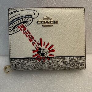 Coach x Disney x Keith Haring UFO Mickey Button Snap Wallet